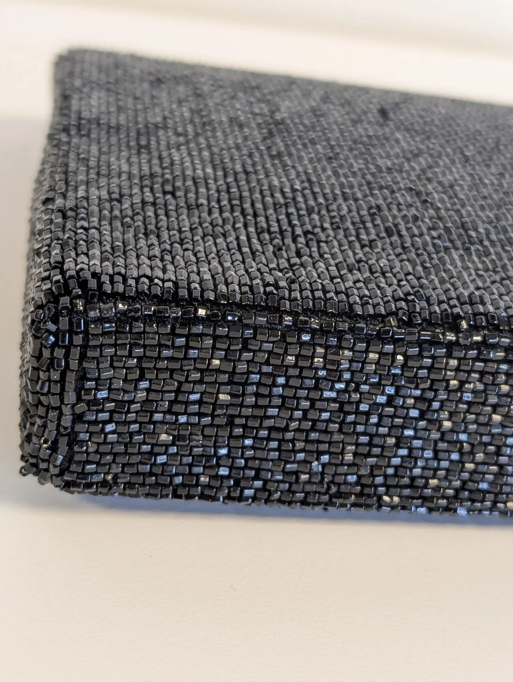 Vintage Genie Beaded Clutch Black Evening Bag Made Korea Formal Cocktail Purse
